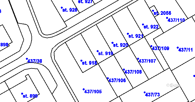Parcela st. 919 v KÚ Mařatice, Katastrální mapa