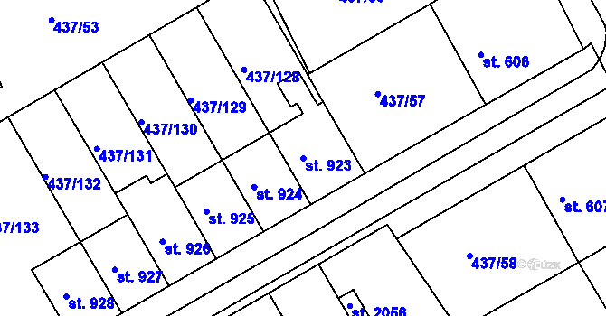 Parcela st. 923 v KÚ Mařatice, Katastrální mapa