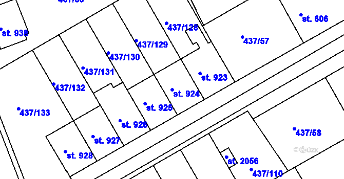 Parcela st. 924 v KÚ Mařatice, Katastrální mapa