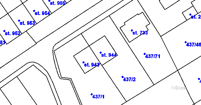 Parcela st. 944 v KÚ Mařatice, Katastrální mapa