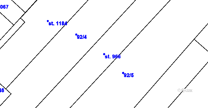Parcela st. 966 v KÚ Mařatice, Katastrální mapa