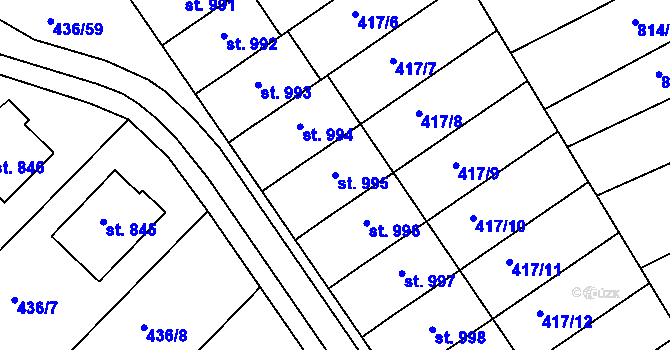 Parcela st. 995 v KÚ Mařatice, Katastrální mapa