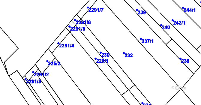 Parcela st. 230 v KÚ Mařatice, Katastrální mapa