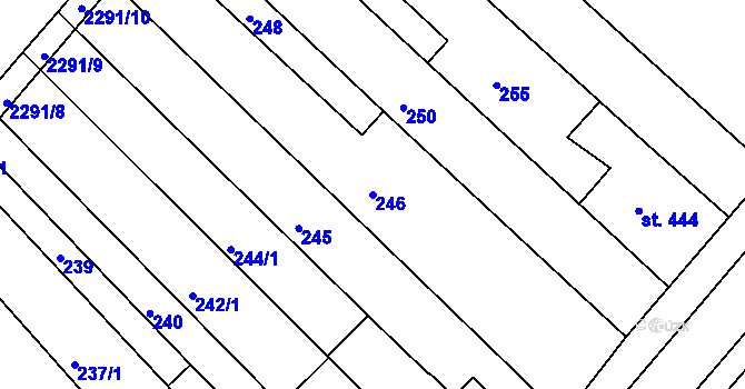 Parcela st. 246 v KÚ Mařatice, Katastrální mapa