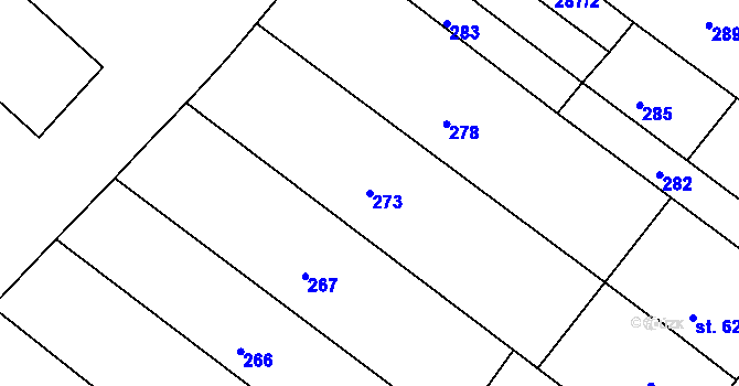 Parcela st. 273 v KÚ Mařatice, Katastrální mapa
