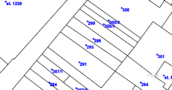 Parcela st. 295 v KÚ Mařatice, Katastrální mapa