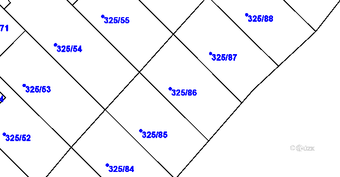 Parcela st. 325/86 v KÚ Mařatice, Katastrální mapa