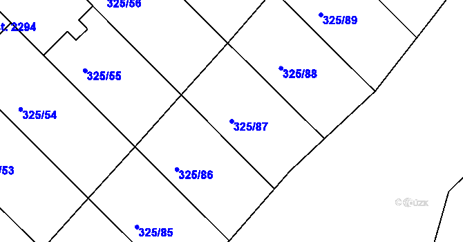 Parcela st. 325/87 v KÚ Mařatice, Katastrální mapa