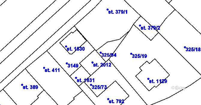 Parcela st. 325/94 v KÚ Mařatice, Katastrální mapa