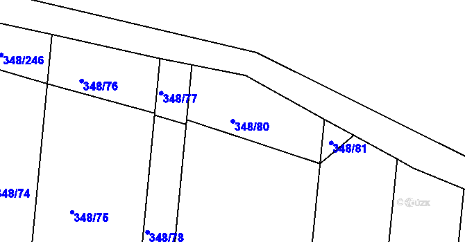 Parcela st. 348/80 v KÚ Mařatice, Katastrální mapa