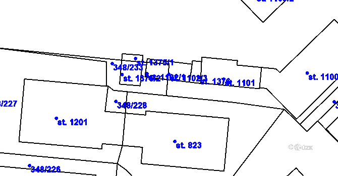 Parcela st. 348/236 v KÚ Mařatice, Katastrální mapa