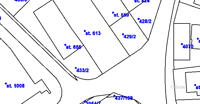 Parcela st. 431/3 v KÚ Mařatice, Katastrální mapa