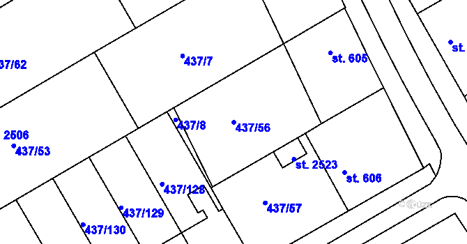 Parcela st. 437/56 v KÚ Mařatice, Katastrální mapa