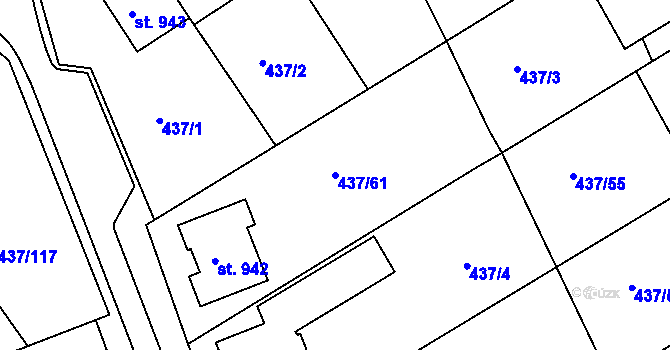 Parcela st. 437/61 v KÚ Mařatice, Katastrální mapa