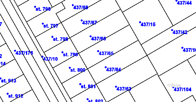 Parcela st. 437/65 v KÚ Mařatice, Katastrální mapa