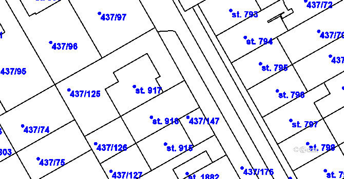 Parcela st. 437/146 v KÚ Mařatice, Katastrální mapa