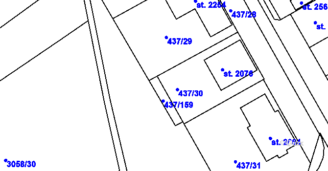 Parcela st. 437/153 v KÚ Mařatice, Katastrální mapa