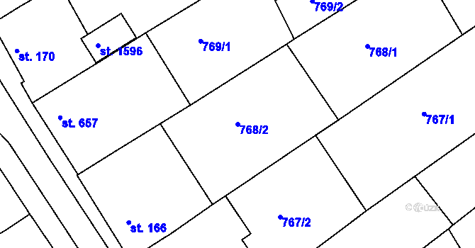 Parcela st. 768/2 v KÚ Mařatice, Katastrální mapa