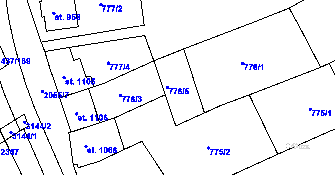 Parcela st. 776/5 v KÚ Mařatice, Katastrální mapa