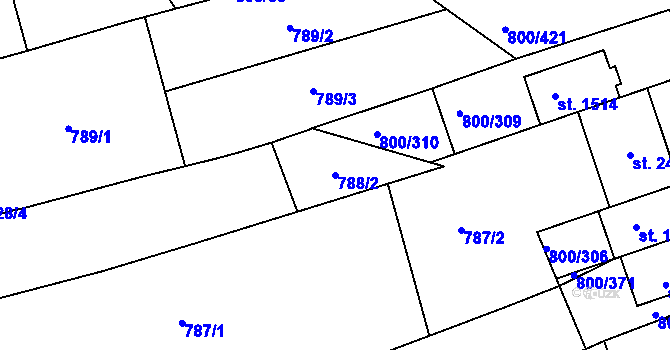 Parcela st. 788/2 v KÚ Mařatice, Katastrální mapa