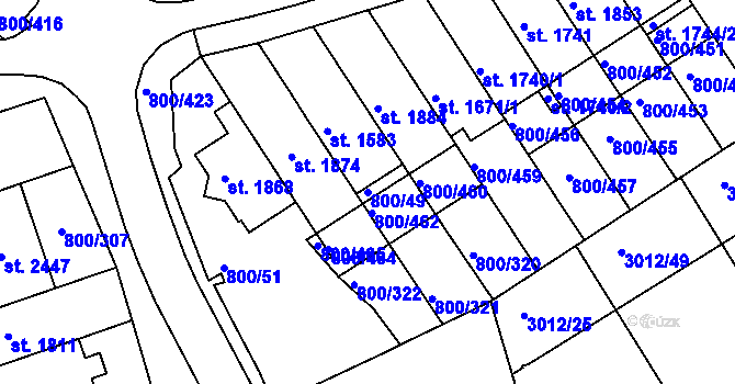Parcela st. 800/49 v KÚ Mařatice, Katastrální mapa
