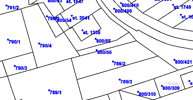 Parcela st. 800/56 v KÚ Mařatice, Katastrální mapa