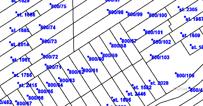 Parcela st. 800/59 v KÚ Mařatice, Katastrální mapa