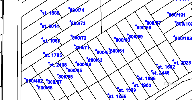 Parcela st. 800/62 v KÚ Mařatice, Katastrální mapa