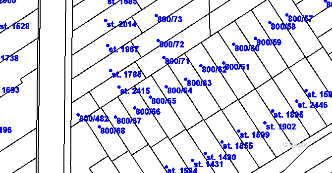 Parcela st. 800/64 v KÚ Mařatice, Katastrální mapa