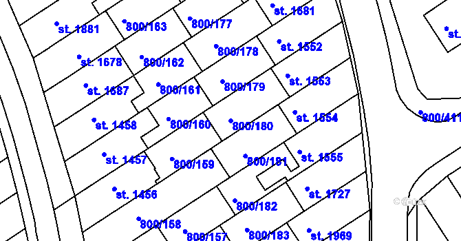 Parcela st. 800/180 v KÚ Mařatice, Katastrální mapa