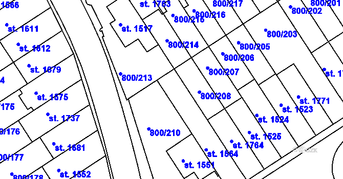Parcela st. 800/209 v KÚ Mařatice, Katastrální mapa
