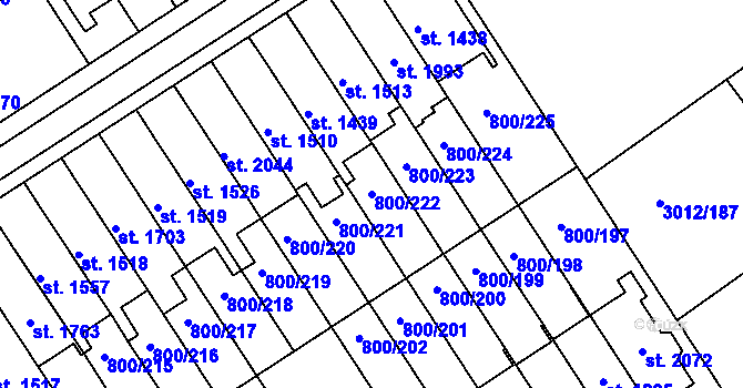 Parcela st. 800/222 v KÚ Mařatice, Katastrální mapa