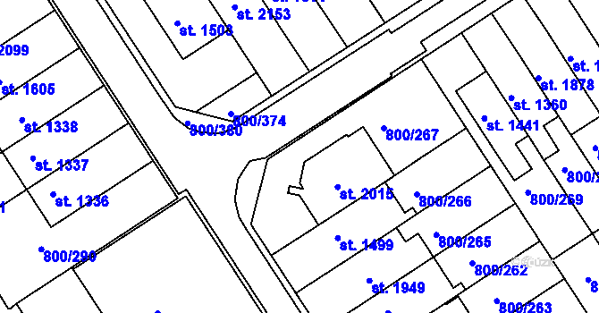 Parcela st. 800/267 v KÚ Mařatice, Katastrální mapa