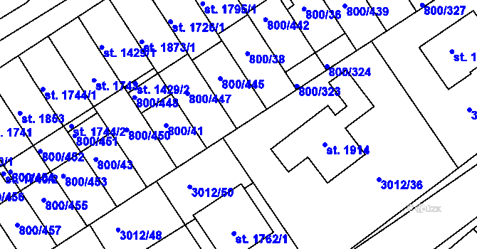 Parcela st. 800/311 v KÚ Mařatice, Katastrální mapa