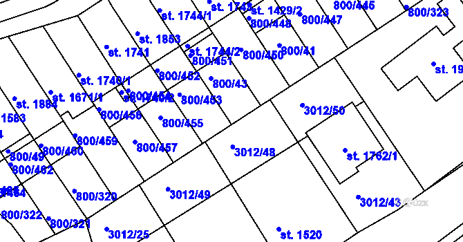 Parcela st. 800/315 v KÚ Mařatice, Katastrální mapa