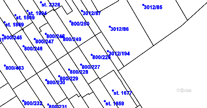 Parcela st. 800/329 v KÚ Mařatice, Katastrální mapa