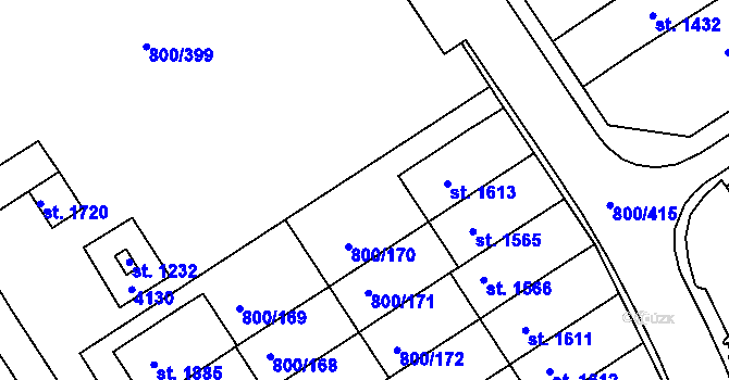 Parcela st. 800/336 v KÚ Mařatice, Katastrální mapa