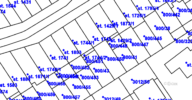 Parcela st. 800/449 v KÚ Mařatice, Katastrální mapa