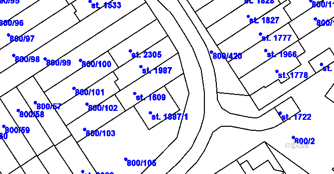 Parcela st. 800/470 v KÚ Mařatice, Katastrální mapa
