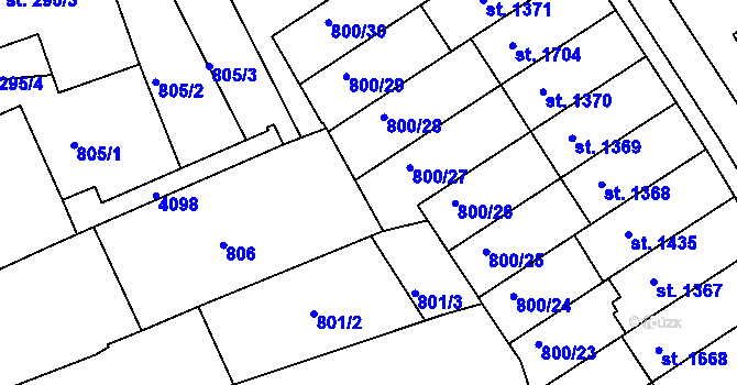 Parcela st. 802/7 v KÚ Mařatice, Katastrální mapa