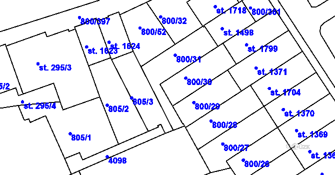 Parcela st. 802/10 v KÚ Mařatice, Katastrální mapa
