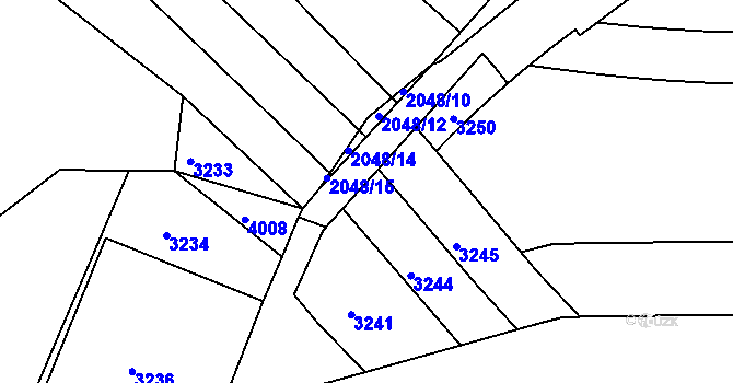 Parcela st. 2048/9 v KÚ Mařatice, Katastrální mapa