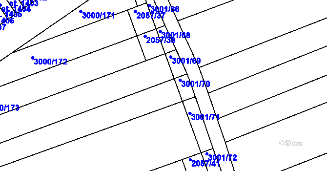 Parcela st. 2057/40 v KÚ Mařatice, Katastrální mapa