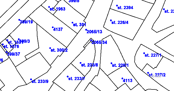Parcela st. 2065/70 v KÚ Mařatice, Katastrální mapa