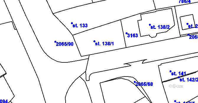 Parcela st. 2068/4 v KÚ Mařatice, Katastrální mapa