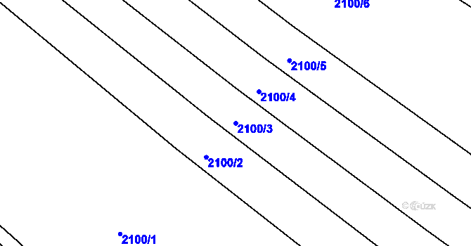 Parcela st. 2100/3 v KÚ Mařatice, Katastrální mapa