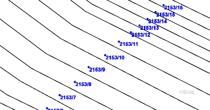 Parcela st. 2153/10 v KÚ Mařatice, Katastrální mapa