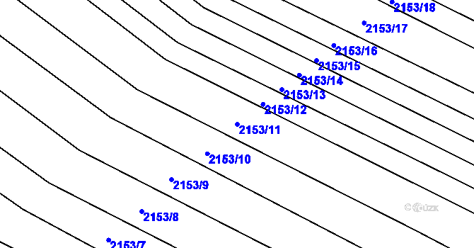 Parcela st. 2153/11 v KÚ Mařatice, Katastrální mapa