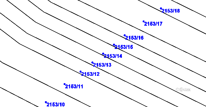 Parcela st. 2153/14 v KÚ Mařatice, Katastrální mapa