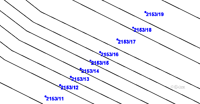Parcela st. 2153/16 v KÚ Mařatice, Katastrální mapa